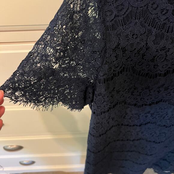 Lulus Women's Navy Blue Lace Shift Dress Size Large Wedding Guest Special Event - Picture 8 of 10